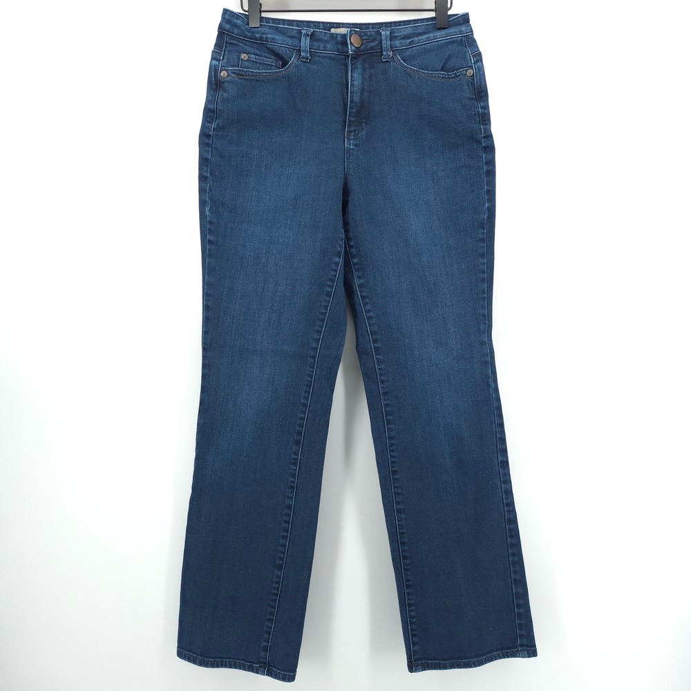 Coldwater Creek Womens Jeans Straight Leg 4 Dark Blue Indigo Classic Stretch